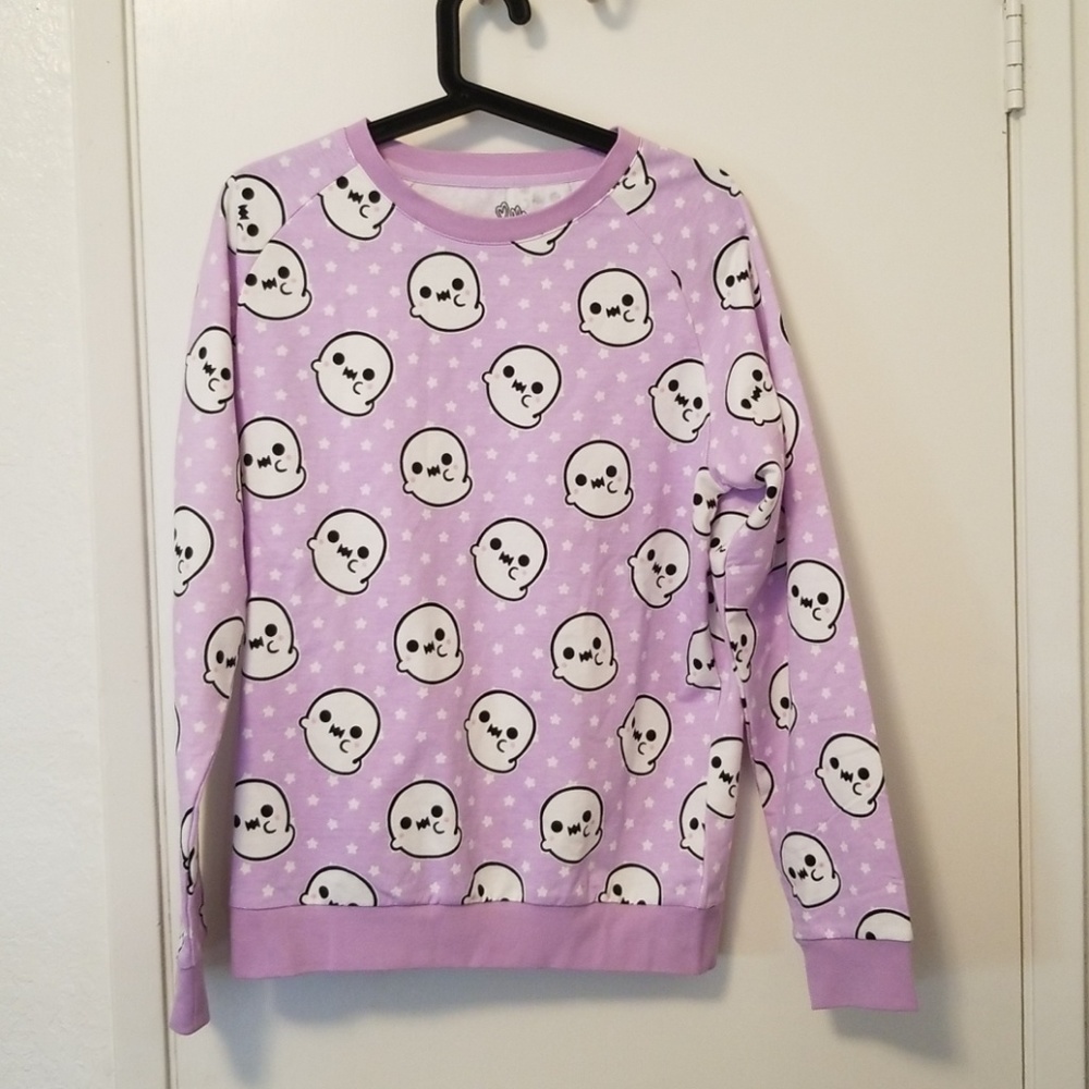 Hello cavitites purple ghost sweater